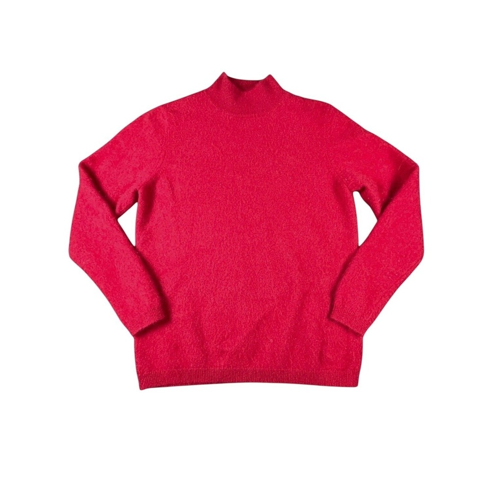 Charter Club Petite Red 100% Cashmere Mock Neck Sweater Womens PS Classic Capsul